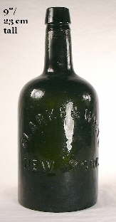 Mid 19th century quart mineral water bottle; click to enlarge.