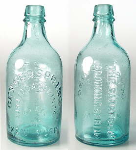 1875 to 1885 Saratoga style pint bottle; click to enlarge.