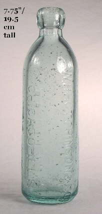 W. H. Hutchinson soda bottle from the 1880s; click to enlarge.
