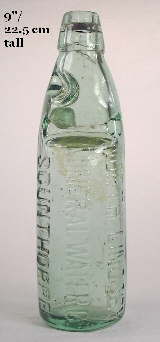 Late 19th century English codd bottle; click to enlarge.