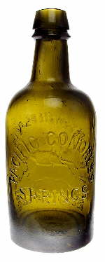 1870s Western American mineral water bottle reverse; click to enlarge.
