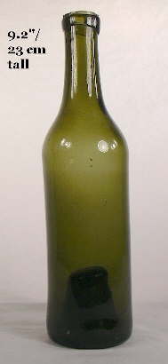 Mid 19th century Bordeaux wine bottle; click to enlarge.