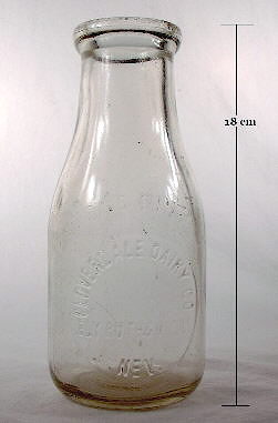 Full view of a pint milk bottle from Nevada.