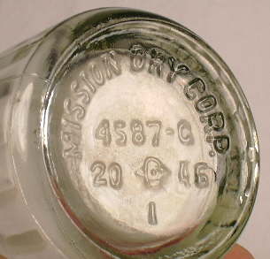 Close-up of the base of the Mission bottle.