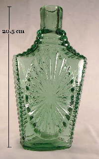 Early American sunburst flask; click to enlarge.
