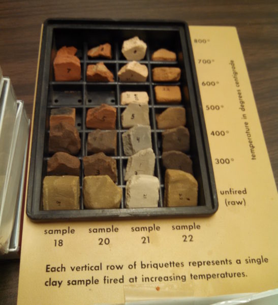 Box of briquettes organized by temperature