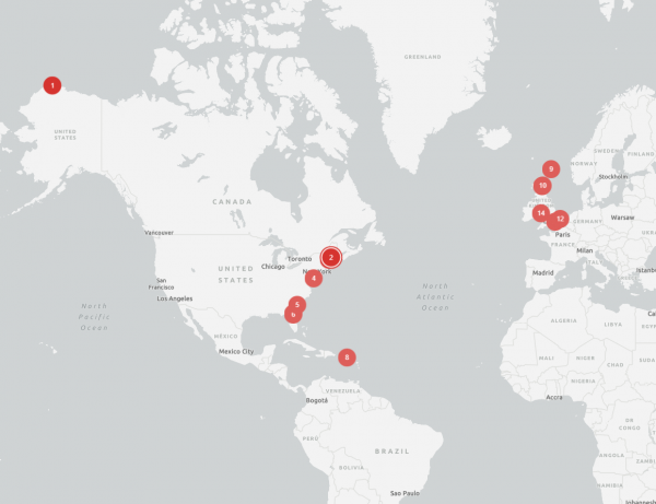 Map of current case study locations from StoryMap